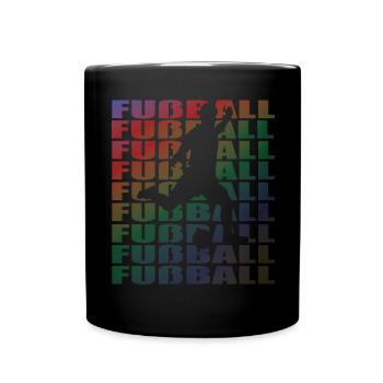 Fußballzubehör Geschenkidee Fußballfan - Tasse einfarbig - Schwarz - Vorne