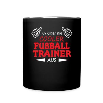 Fußballzubehör Geschenkidee Fußballfan - Tasse einfarbig - Schwarz - Vorne