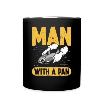 Man with a Pan - Tasse einfarbig - Schwarz - Vorne