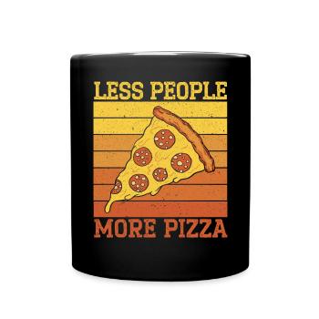 Moins de gens Plus d’amateurs de pizza Cuisine italienne - Mug uni - noir - Devant