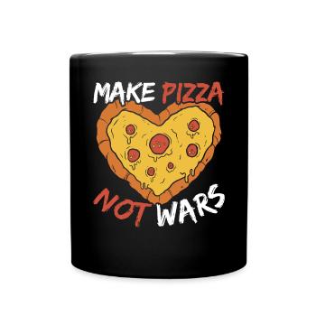 Make Pizza Not Wars Pizza Lover Italian Food - Full Colour Mug - black - Front