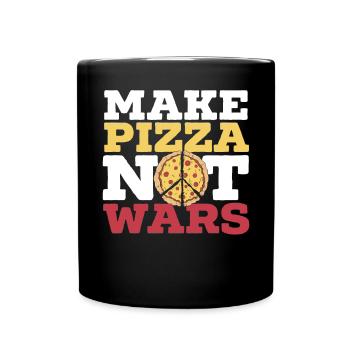 Make Pizza Not Wars Pizza Lover Italian Food - Full Colour Mug - black - Front