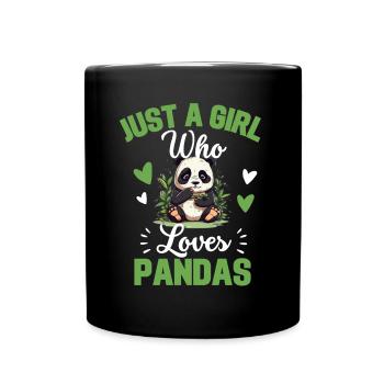 Panda Bär Frauen Zoo Tier Mädchen Geschenk Panda - Tasse einfarbig - Schwarz - Vorne
