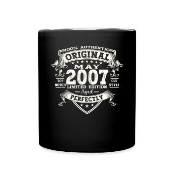 16th Birthday Man Original May Vintage 2007 - Full Colour Mug - black - Front
