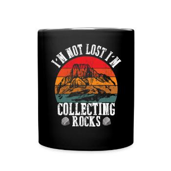 Je ne suis pas perdu Je collectionne des roches géologue Terre - Mug uni - noir - Devant