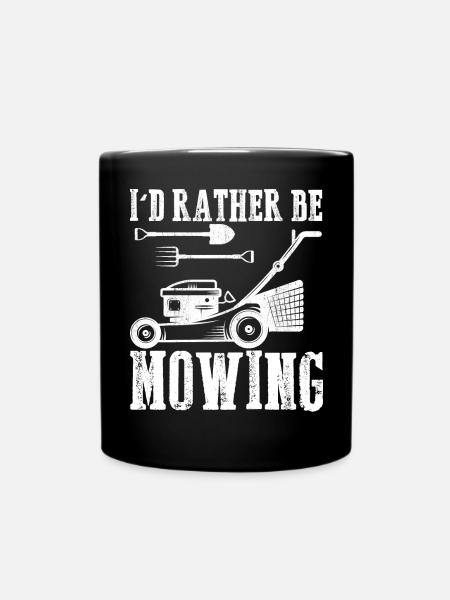 Je préfère tondre une tondeuse amusante Cadeau tonte de pelouse - Mug uni - noir