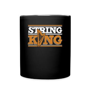 String King Harfenmusik Harfe Konzertharfe - Tasse einfarbig - Schwarz - Vorne