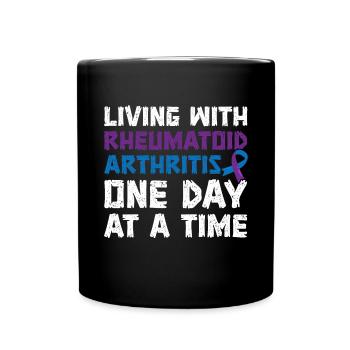 Living With Rheumatoid Arthritis - One Day After - Full Colour Mug - black - Front