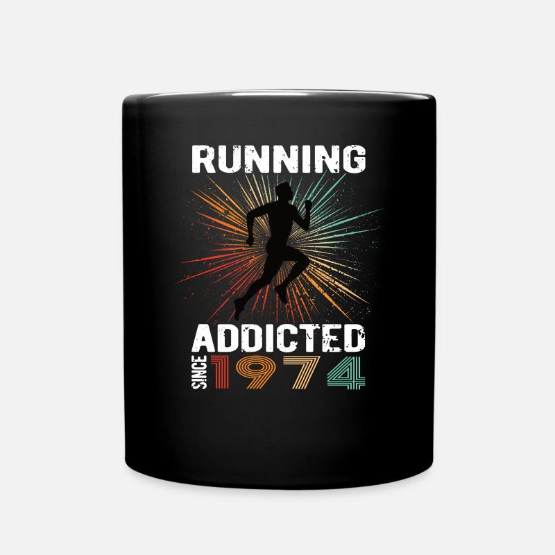 Laufen Vintage Running Addicted läufer jogger 1974 - Tasse einfarbig - Schwarz