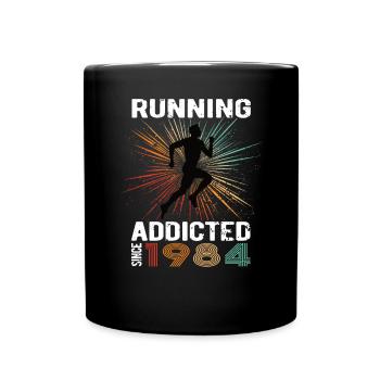 Running Vintage Running Addicted runner jogger 1984 - Mug uni - noir - Devant