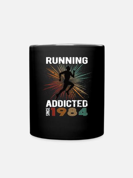 Running Vintage Running Addicted runner jogger 1984 - Mug uni - noir