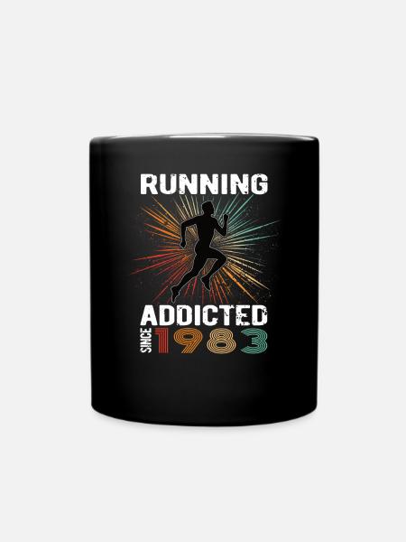 Laufen Vintage Running Addicted läufer jogger 1983 - Tasse einfarbig - Schwarz
