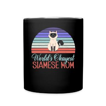 Siamesische Katze Geschenke - Tasse einfarbig - Schwarz - Vorne