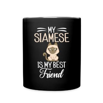 Cadeaux de chat siamois - Mug uni - noir - Devant