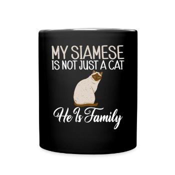 Siamesische Katze Geschenke - Tasse einfarbig - Schwarz - Vorne