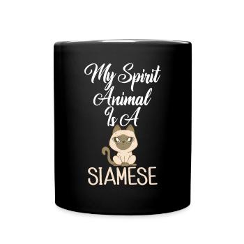 Cadeaux de chat siamois - Mug uni - noir - Devant