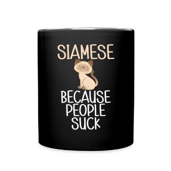Cadeaux de chat siamois - Mug uni - noir - Devant