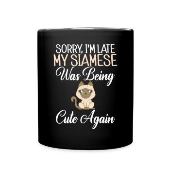 Cadeaux de chat siamois - Mug uni - noir - Devant