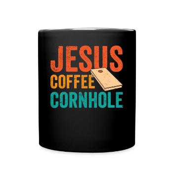 Cornhole Corn Hole Retro - Tasse einfarbig - Schwarz - Vorne