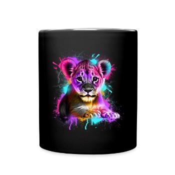 Little Lion Colorful - Full Colour Mug - black - Front