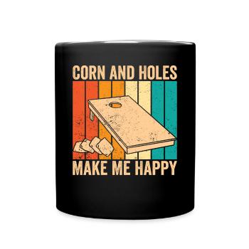 Funny Cornhole Corn Hole Retro - Full Colour Mug - black - Front