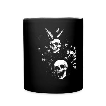 Horror Fan Skull with Mohawk Crazy Punkrocker Pun - Full Colour Mug - black - Front