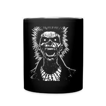 Anarchy Fan Skull with Mohawk Crazy Antisocial Pu - Full Colour Mug - black - Front