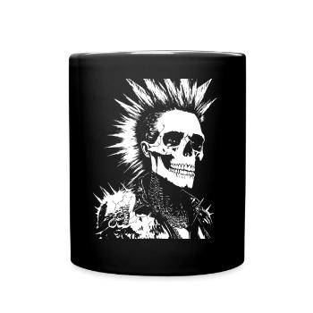 Crâne de fan d'anarchie avec Mohawk Crazy Antisocial Pu - Mug uni - noir - Devant
