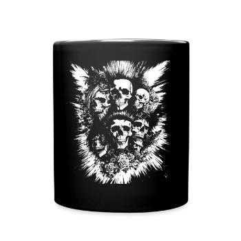 Punkrock Fan Skull avec Mohawk Crazy Antisocial P - Mug uni - noir - Devant