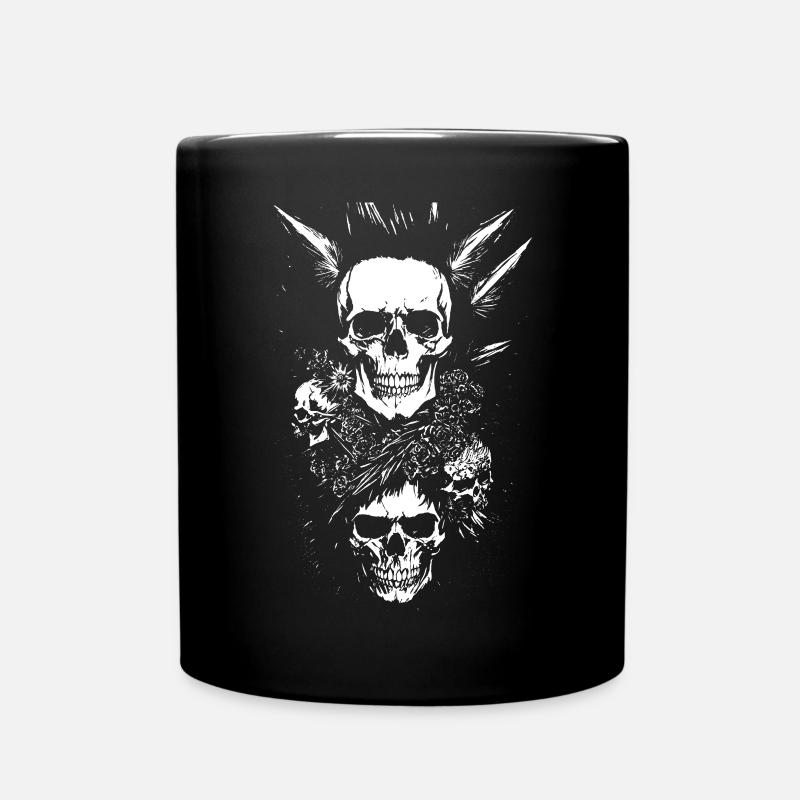 Punkrock-Fan-Schädel mit Mohawk Crazy Antisocial P - Tasse einfarbig - Schwarz