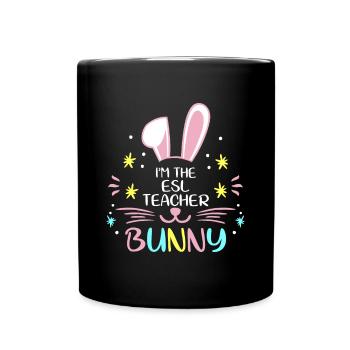 Je suis la famille de lapins de lapins du jour de Pâques de l’enseignant ESL - Mug uni - noir - Devant