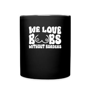 On aime les seins sans limites - No bra hippie - Mug uni - noir - Devant