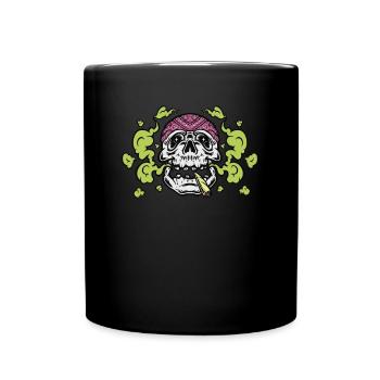 Rauchender Kopf - Hippie-Kostüm Tie Dye - Tasse einfarbig - Schwarz - Vorne