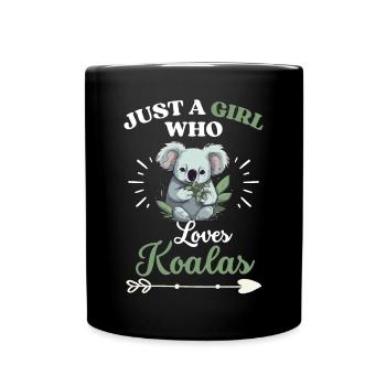 Animal de zoo Juste une fille qui aime les koalas Koala - Mug uni - noir - Devant