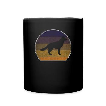 Retro German Shepherd Sunset - Full Colour Mug - black - Front