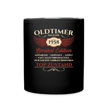 Oldtimer 65. Geburtstag Mann Mai Jahrgang 1958 - Tasse einfarbig - Schwarz - Vorne