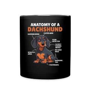 Explication du chien Anatomie d’un teckel - Mug uni - noir - Devant