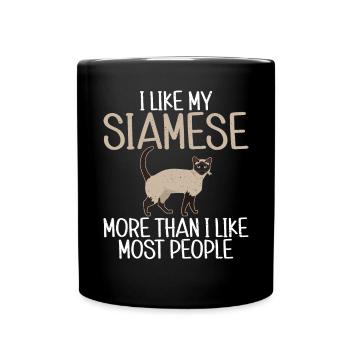 Siamesische Katze Geschenke - Tasse einfarbig - Schwarz - Vorne