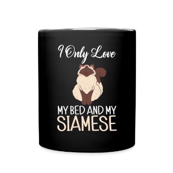 Siamesische Katze Geschenke - Tasse einfarbig - Schwarz - Vorne