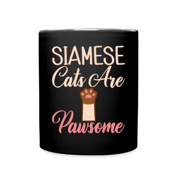 Siamesische Katze Geschenke - Tasse einfarbig - Schwarz - Vorne