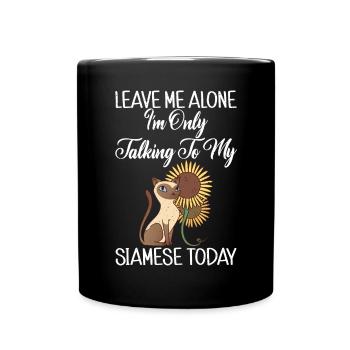 Siamesische Katze Geschenke - Tasse einfarbig - Schwarz - Vorne