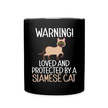 Siamesische Katze Geschenke - Tasse einfarbig - Schwarz - Vorne