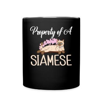 Siamesische Katze Geschenke - Tasse einfarbig - Schwarz - Vorne