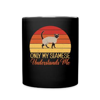 Cadeaux de chat siamois - Mug uni - noir - Devant