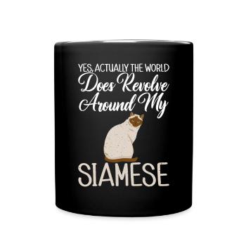 Siamesische Katze Geschenke - Tasse einfarbig - Schwarz - Vorne