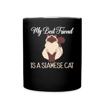 Cadeaux de chat siamois - Mug uni - noir - Devant