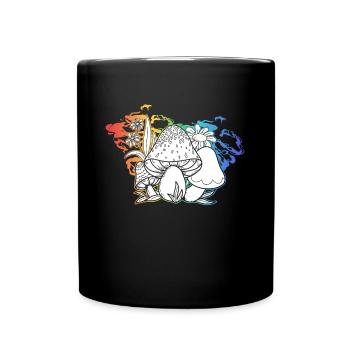 Pilze Hippie Kostüm Tie Dye Psychedelika - Tasse einfarbig - Schwarz - Vorne