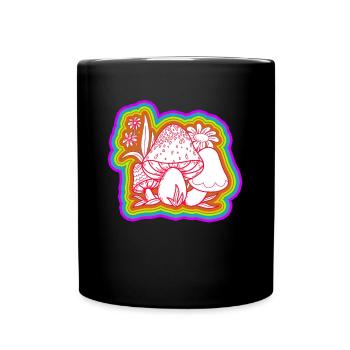 Pilze Hippie Kostüm Tie Dye Psychedelika - Tasse einfarbig - Schwarz - Vorne