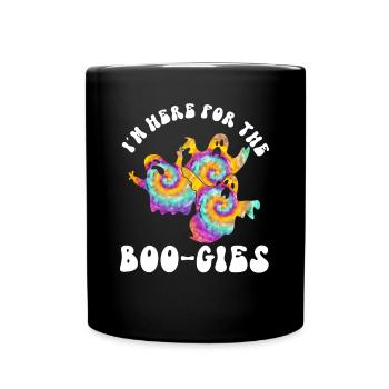 Ich bin hier für die Boo-Gies - Hippie-Halloween - Tasse einfarbig - Schwarz - Vorne