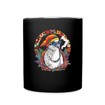 Pigeon Fumant Cannabis Herbe Hippie Peace - Mug uni - noir - Devant